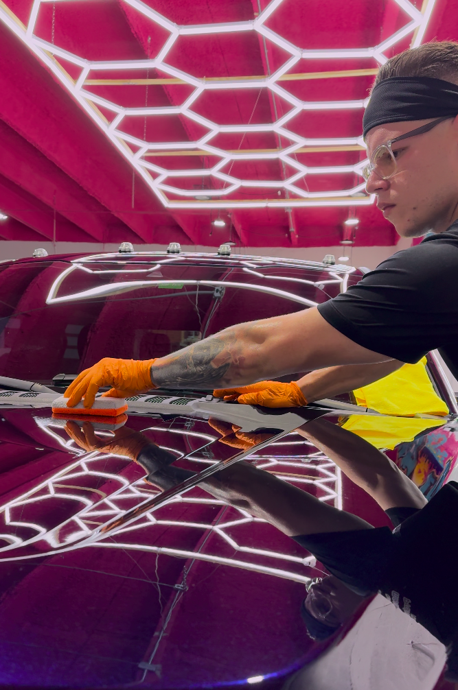 Ceramic coating finish on a client vehicle